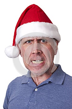 Bah Humbug Mean Man Santa Claus Hat Christmas Xmas photo