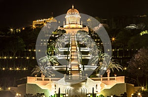 Bahai Garden in the night