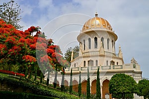 Bahai gardens Haifa building of the mausoleum