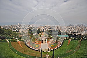 Bahai gardens in Haifa. Israel.