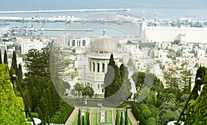 Bahai Gardens And Temple On The Slopes Of The Carmel Mountain