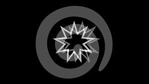 Bahai Nine pointed star Bahaism icon Vintage Twitched Bad Signal Animation.