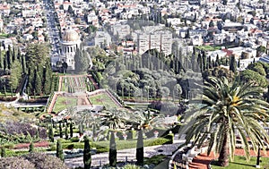 Bahai temple and city of haifa, israel