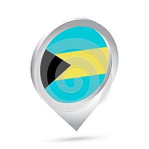 Bahamas flag 3d pin icon