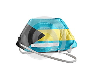 Bahamas flag on anti pollution mask medical protection