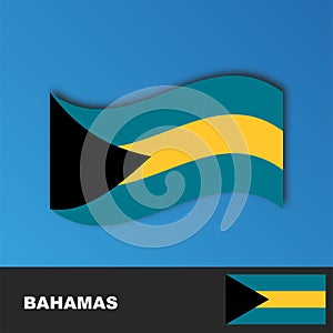 Bahamas Flag distorted by the wind