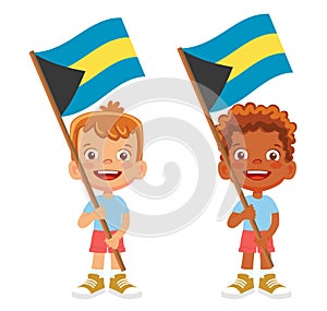 Bahamas flag in hand set