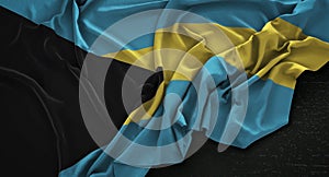 The Bahamas Flag Wrinkled On Dark Background 3D Render