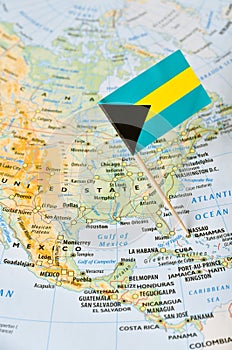 The Bahamas map and flag pin