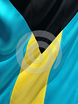 Bahamas official flag on white background.