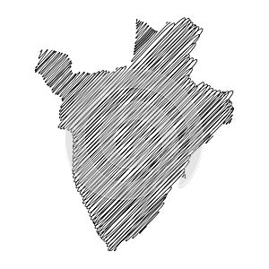 Burundi thread map line vector illustration photo