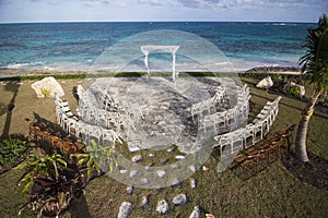 Bahamas wedding site, overhead view