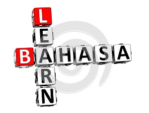 Bahasa Speak Learn. White and Red 3D Crossword Puzzle