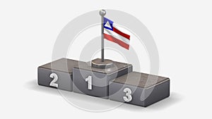 Bahia 3D waving flag illustration on winner podium.