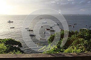 Bahia, paisagem, mar e barcos photo