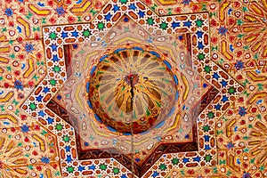 Bahia Palace ceiling in Marrakesh