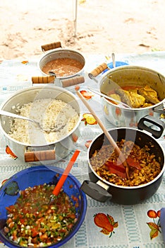 Bahian food on the Ilha do Bigode, Canavieiras, Bahia, Brasilien, South America photo