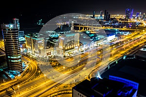 Bahrain City Center Aerial View at Night