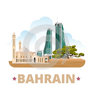 Bahrain country design template Flat cartoon style photo