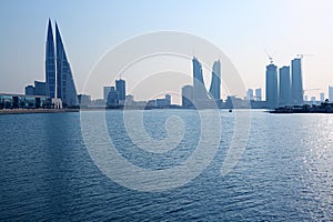 Bahrain Financial Harbor or BFH District with Groups of Iconic Landmark, Manama, Bahrain