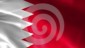 Bahrain flag fluttering in the wind. detailed fabric texture