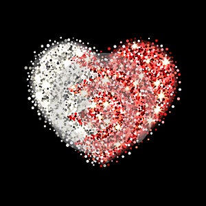 Bahrain flag sparkling heart badge