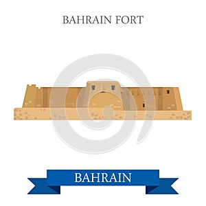 Bahrain Fort landmarks vector flat attraction travel photo