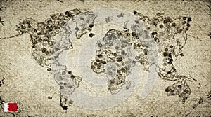 Bahrain Manama Stamp World Map