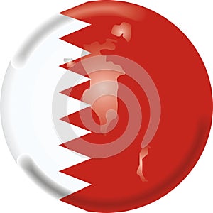Bahrain map and flag