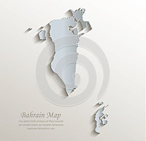 Bahrain map white blue card paper 3D