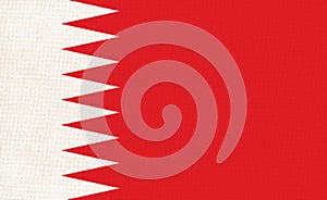 Bahrain national flag on textured background. Asian country. Fabric Texture