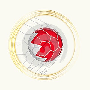 Bahrain scoring goal, abstract football symbol with illustration of Bahrain ball in soccer net