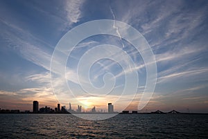 Bahrain skyline during sunset
