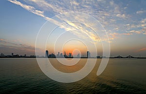 Bahrain Skyline during sunset