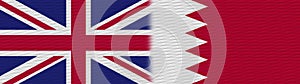 Bahrain and United Kingdom British Britain Fabric Texture Flag â€“ 3D Illustrations