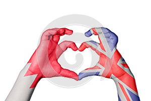 Bahrain United Kingdom Heart, Hand gesture making heart