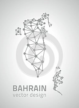 Bahrain vector dot grey outline triangle perspective modern map