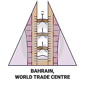 Bahrain, World Trade Centre travel landmark vector illustration