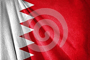 Bahrein flag on towel surface illustration photo