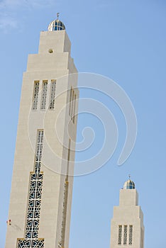 Bahwan mosque minarats, Muscat, Oman