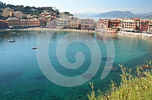 Baia del Silenzio, a scenic view. Sestri Levante. Liguria. Italy