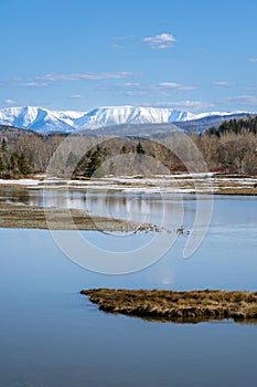 Baie de Cap-Chat spring canadian landscape, Gaspésie, Québec, Canada