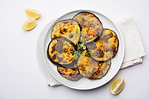 Baigan fry also known as eggplant or brinjal fry