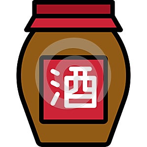 Baijiu icon ,Chinese New Year vector illustration photo