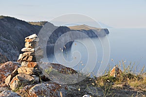 Baikal lake shaman stones, Russia