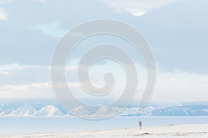 Baikal lake under ice.