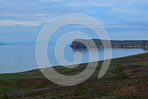 Great Lake Baikal overlooking the mountains, Small Sea Olkhon Island photo