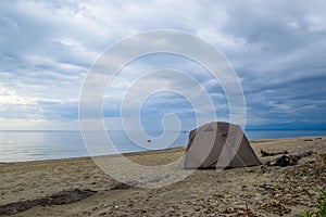 Baikal Russia  tent on the beach