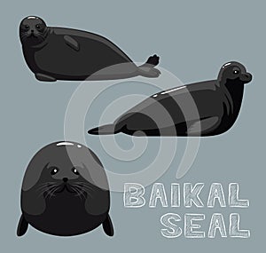 Baikal Seal Cartoon Vector Illustration
