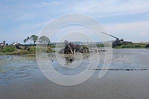 The Bailey Bridge temporarily replaces the Panga Aceh Jaya River Bridge which was destroyed by the tsunami